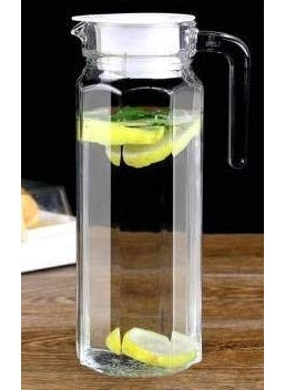kddigz kddigz 68oz Glass Pitcher with Lid Easy Clean Heat Resistant Glass Water Carafe with Handle for HotCold Beverages Water Cold Brew Iced Tea Juice jug  - Image 1