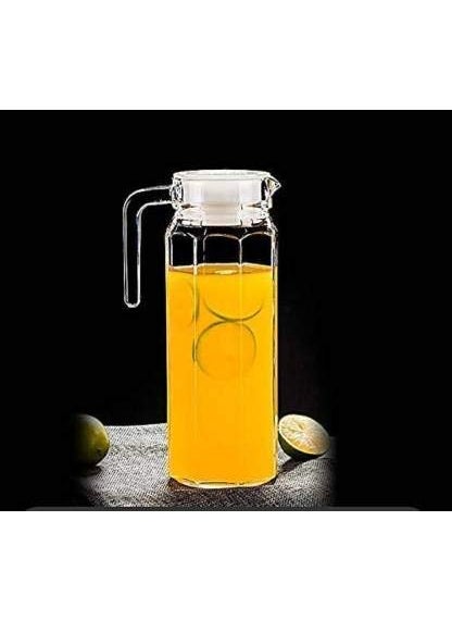 kddigz kddigz 68oz Glass Pitcher with Lid Easy Clean Heat Resistant Glass Water Carafe with Handle for HotCold Beverages Water Cold Brew Iced Tea Juice jug  - Image 2