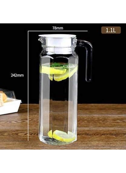 kddigz kddigz 68oz Glass Pitcher with Lid Easy Clean Heat Resistant Glass Water Carafe with Handle for HotCold Beverages Water Cold Brew Iced Tea Juice jug  - Image 4
