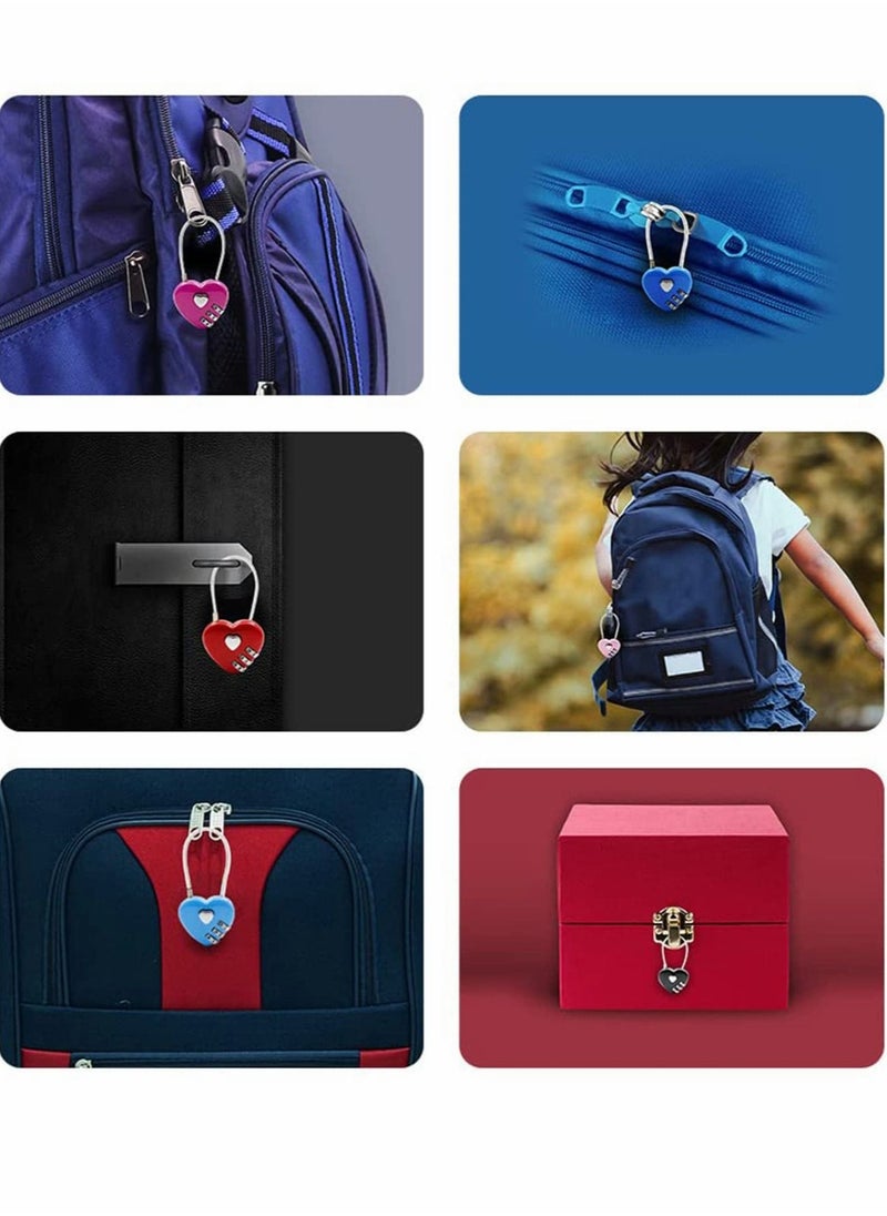 SYOSI Luggage Locks 3 Digit Combination Number Password Heart Shape Padlocks for Outdoor Travel Suitcase Baggage Backpacks School Gym Lockers Computer Bags Filing Cabinets Toolbox (3 Pieces)  - Image 3