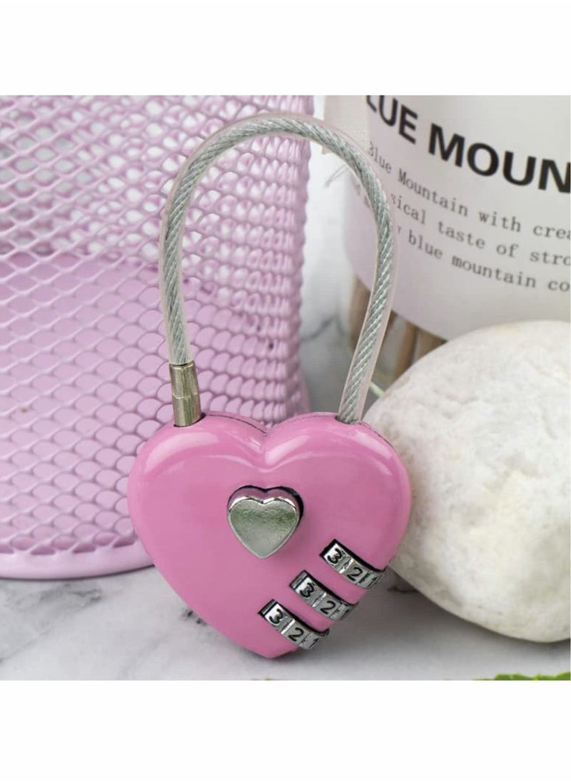 SYOSI Luggage Locks 3 Digit Combination Number Password Heart Shape Padlocks for Outdoor Travel Suitcase Baggage Backpacks School Gym Lockers Computer Bags Filing Cabinets Toolbox (3 Pieces)  - Image 5