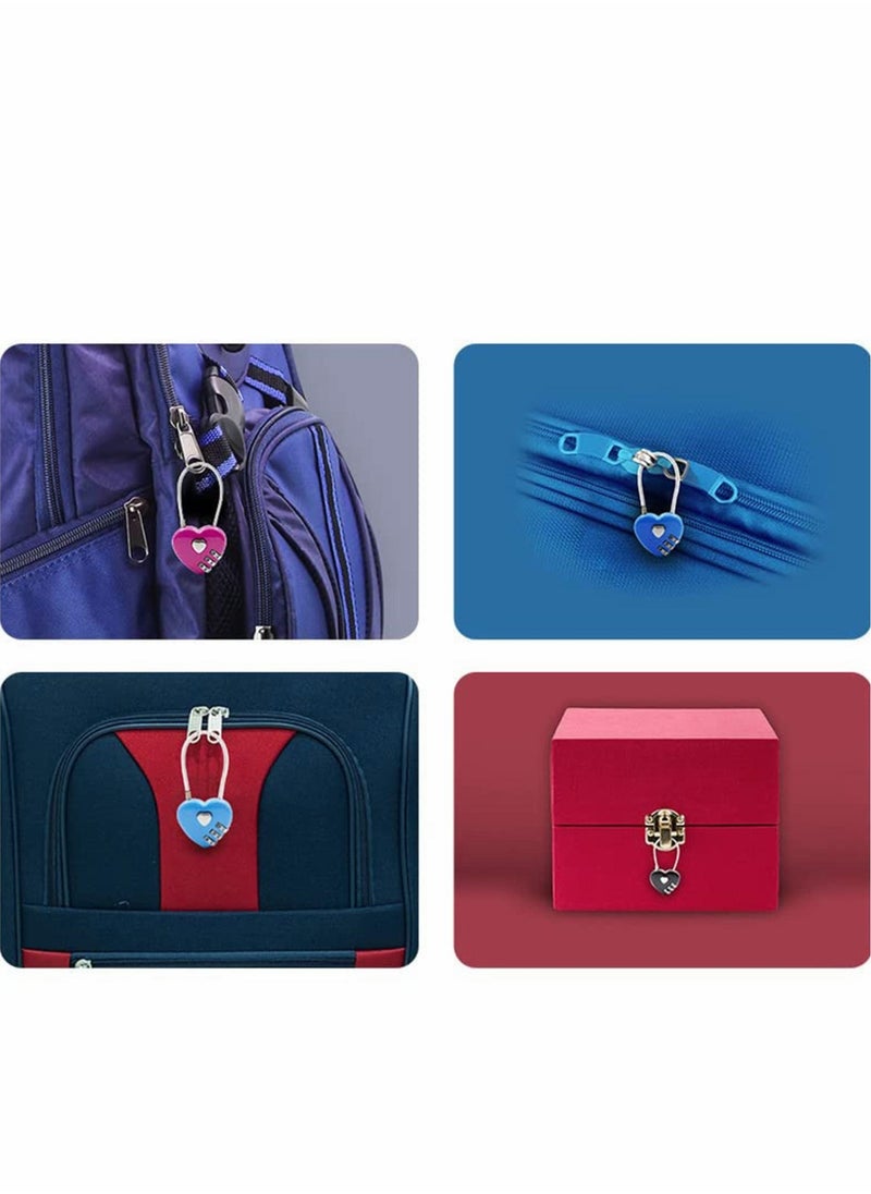 SYOSI - Luggage Locks 3 Digit Combination Number Password Heart Shape Padlocks for Outdoor Travel Suitcase Baggage Backpacks School Gym Lockers Computer Bags Filing Cabinets Toolbox (3 Pieces) - Image 1