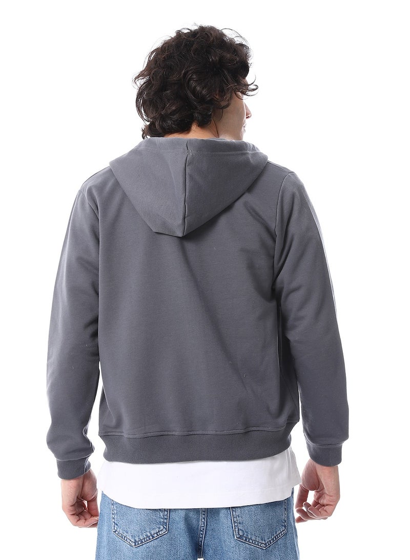 Andora Zipper Closure Hooded Fleeced Sweatshirt_Grey - Image 3