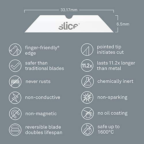 Slice 10408 Replacement Blade, Ceramic, Finger Friendly, Pointed Tip for Intricate Cuts and Thin Materials, Lasts 11x Longer than Metal - Image 3