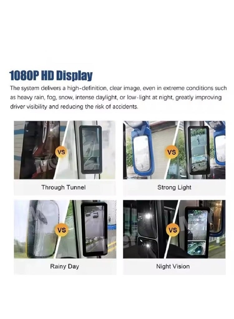 12.3 inch Truck Bus Side Mirror Monitor Cam Electronic Blind Spot Detection System CMS E-side Rearview Mirror Rear View Camera - Image 4
