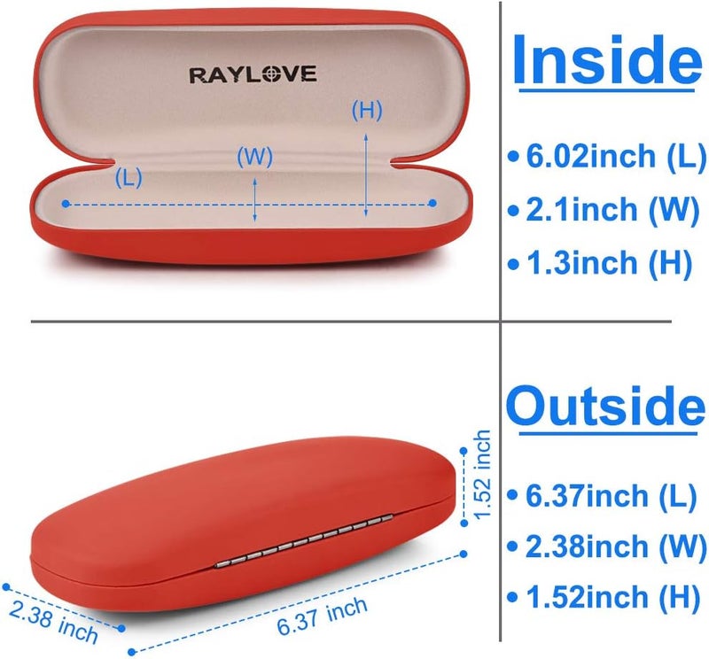 RayLove علبة نظارات راي لوف الصلبة للجنسين، حافظة واقية للنظارات - Image 2