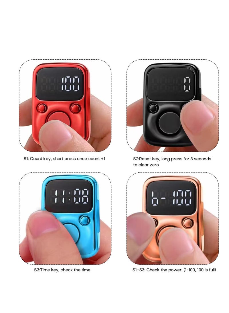 Finger Counter Luminous Finger Ring Electric Digital Display Tally Counter StitchsMarker Sewing Weave BuddhasPray Soccer Buddhist Prayer Counter Muslims Prayer Counter Conference Attendance Counter - Image 3