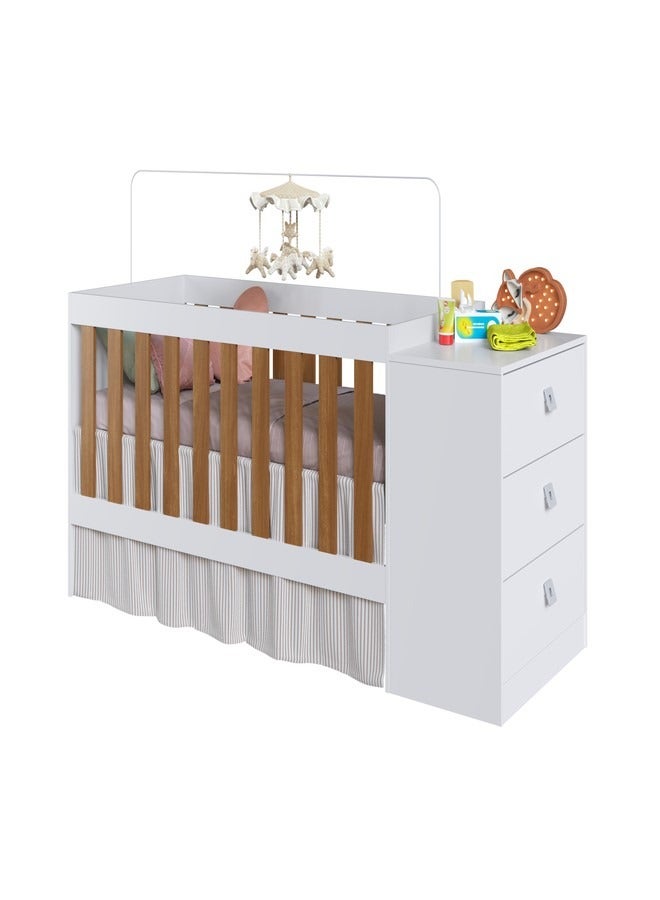 ART IN MOVEIS Baby Crib 3drawer wood/white color 169x79.4x63cm  - Image 2