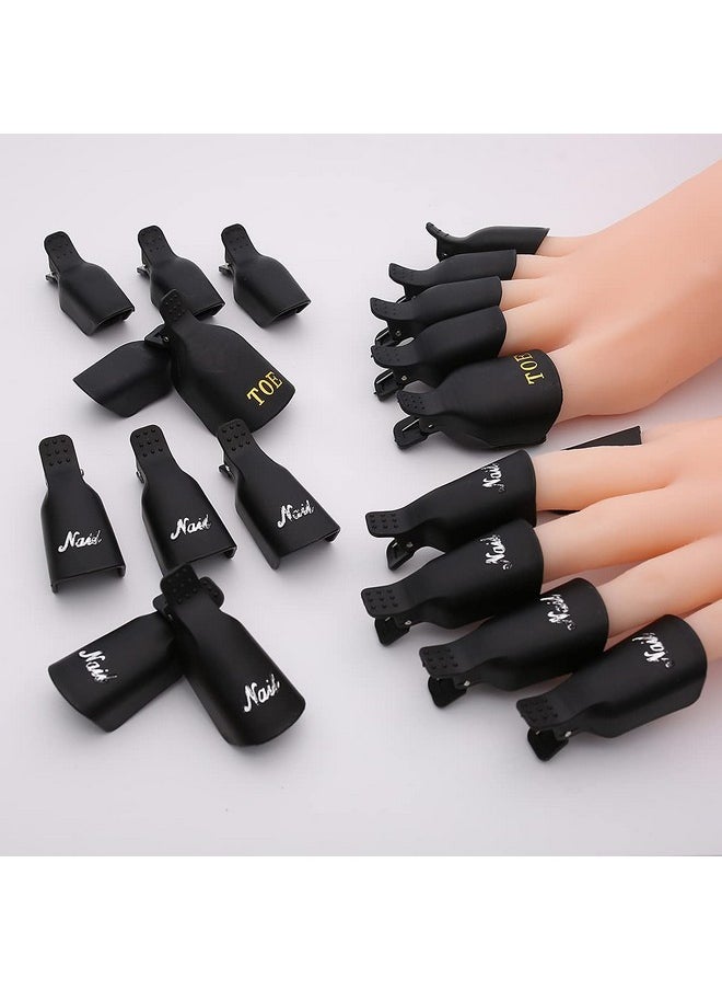SegMiniSmart - Akstore 20 Pcs Nail Polish Remover Clipstoenail And Finger Gel Nail Polish Remover Clips Acrylic Nail Art Soak Off Clip Caps (Black) - Image 1