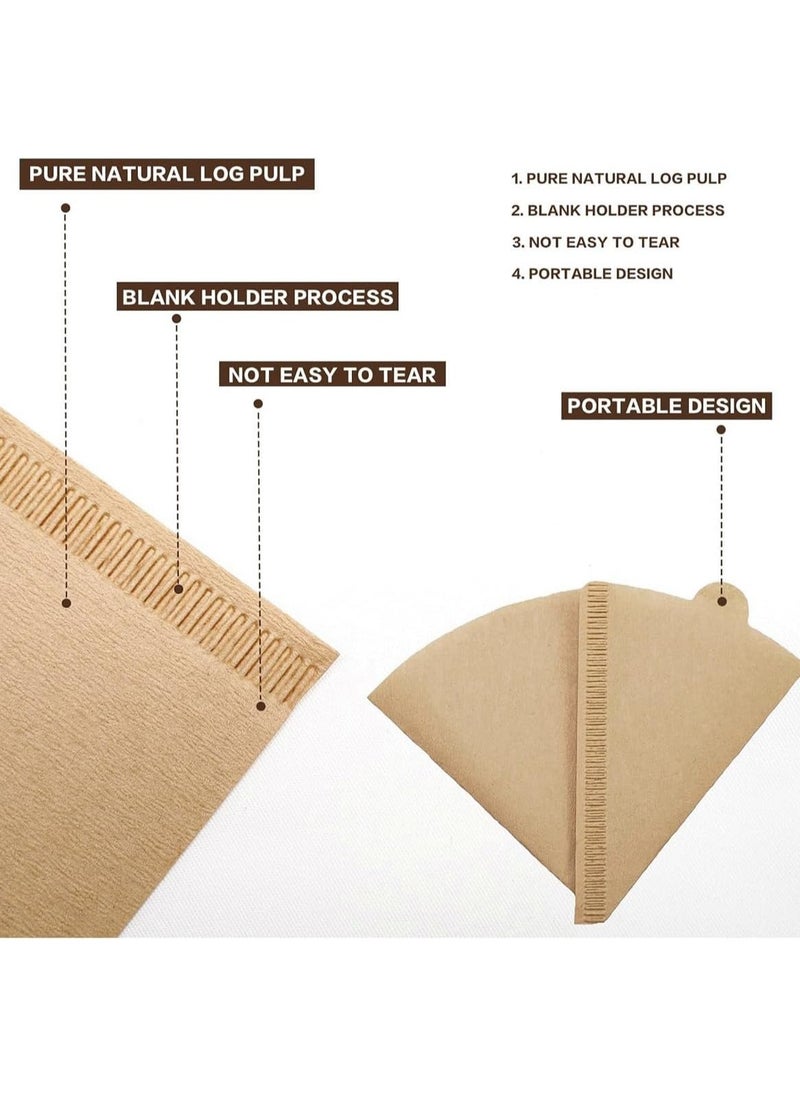 VIUAUAX - 100 Piece Coffee Paper Filter V60 Size 02 Beige,American Coffee Drip Filter Paper - Image 1