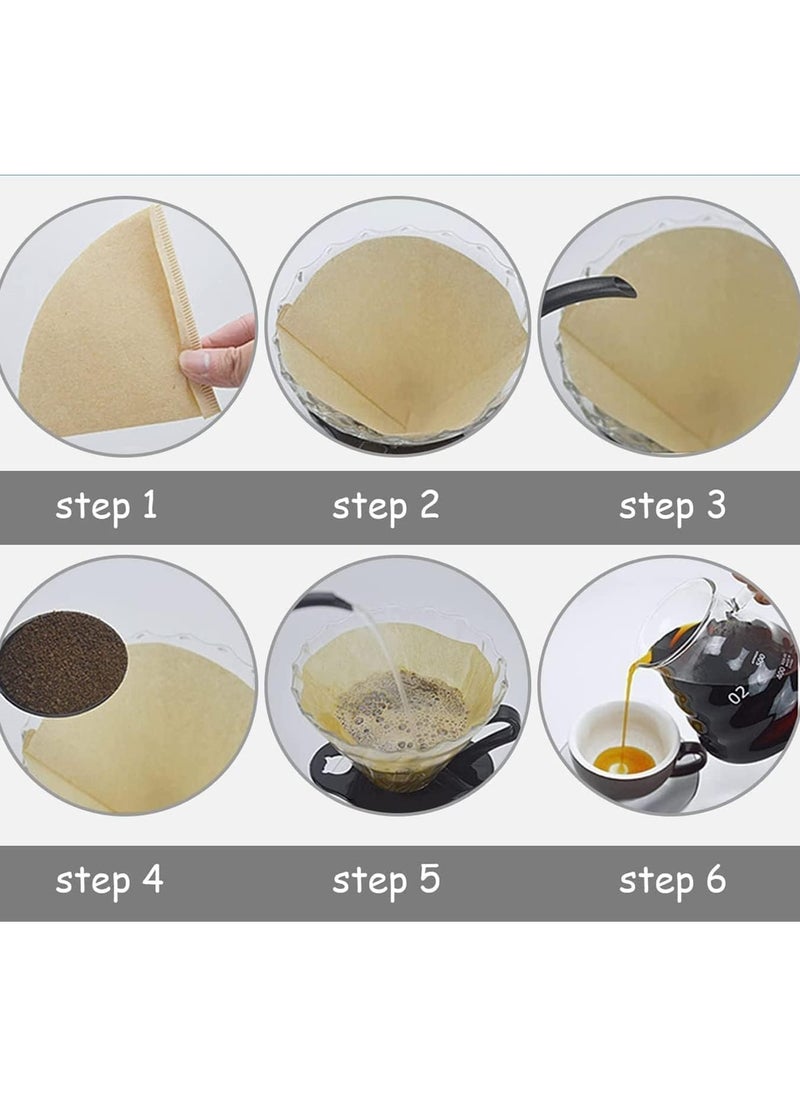 VIUAUAX - 100 Piece Coffee Paper Filter V60 Size 02 Beige,American Coffee Drip Filter Paper - Image 1