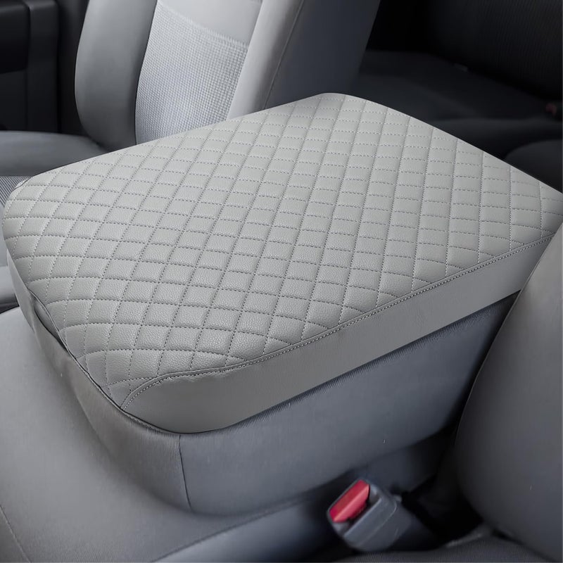 ISSYAUTO Center Console Cover Compatible with 20022012 Ram 1500 2500 3500 Jump Seat Console Leather Armrest lid Cover Arm Rest Covering for Car Durable Middle Console Cover Gray