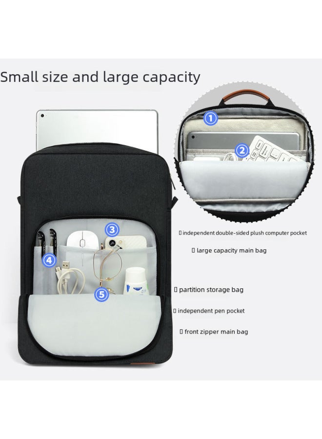 Tablet Computer Bag Genuine Leather Crossbody Bag Fashionable Trendy Stylish Versatile Casual Durable High Quality-Color:Dark Gray-Dimensions:13 Inch - Image 2