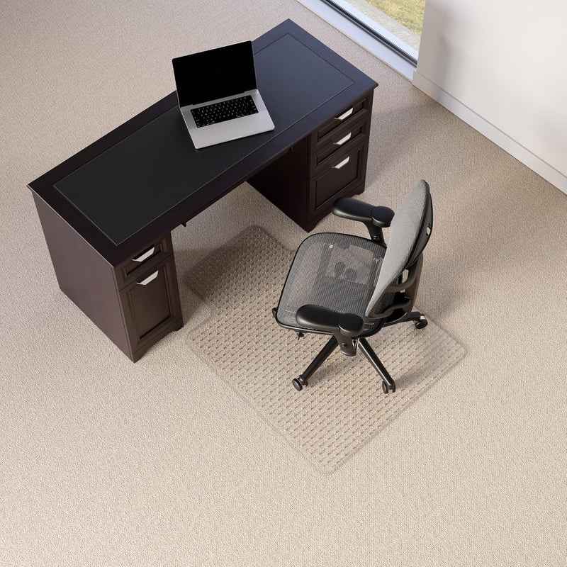 Realspace Heavy Duty Chair Mat for Carpet with Lip Ramped Edge 36 x 48 Clear - Image 2