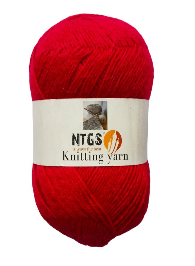 خيوط صوف NTGS Vardhman Big boss (أحمر) 400 غرام، صوف للحياكة اليدوية/الحرف الفنية، إبرة، خيوط حياكة أكريليك مصبوغة باللون رقم 10