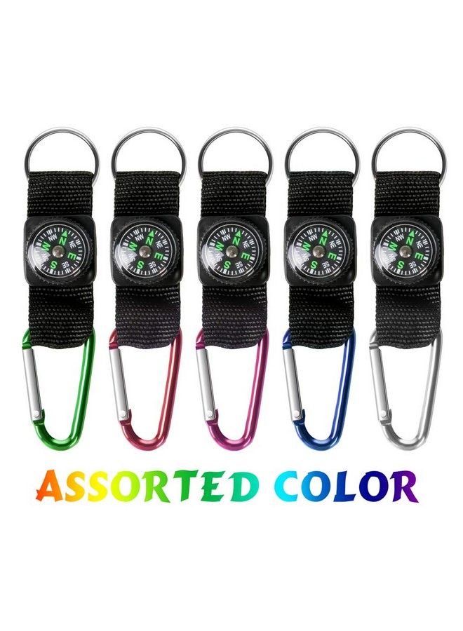 PROLOSO Carabiner Compass Keychain Belt Clips Kids Toys Prizes Outdoors Adventure Party Favors 20 Pcs - Image 3