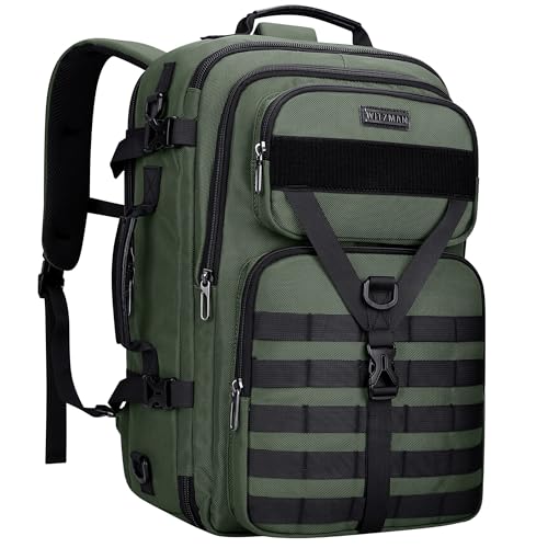WITZMAN Carry On Travel Backpack for Men Large Convertible 45L Fit 17 Inch Laptop Backpack 3 in 1 Bag for Airline ApprovedB688 Light Green - Image 1