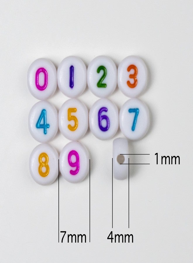 Melius 500Pcs Acrylic Number Beads for Jewelry Making, DIY Necklaces, Key Chains, Bracelets (4x7 Round, Colorful) - Image 2
