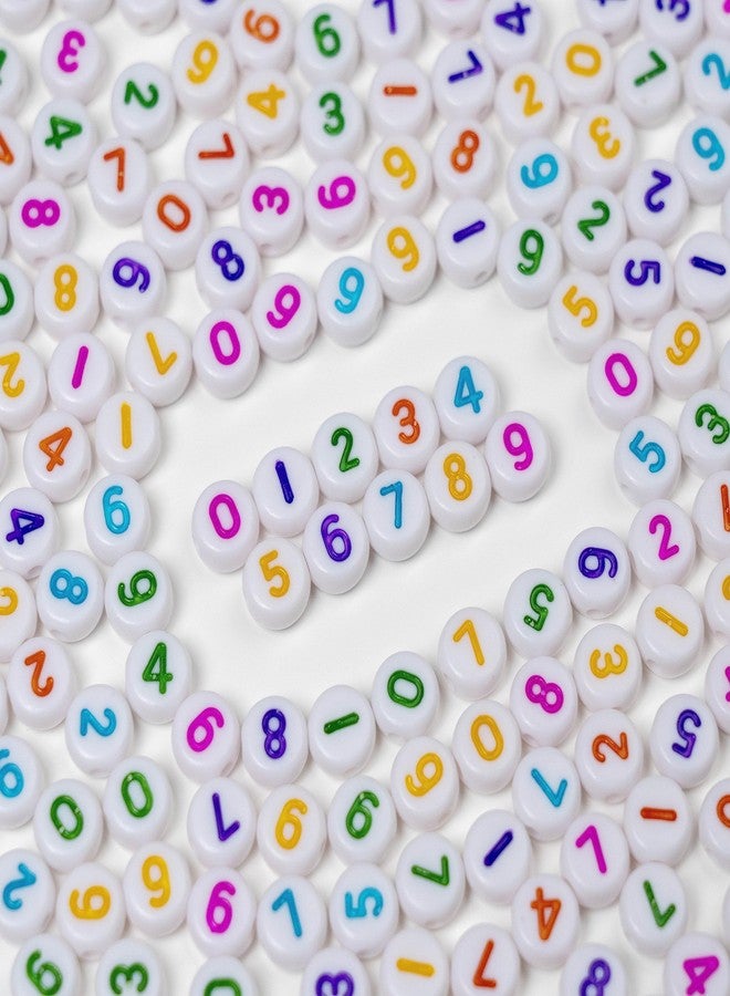 Melius 500Pcs Acrylic Number Beads for Jewelry Making, DIY Necklaces, Key Chains, Bracelets (4x7 Round, Colorful) - Image 1