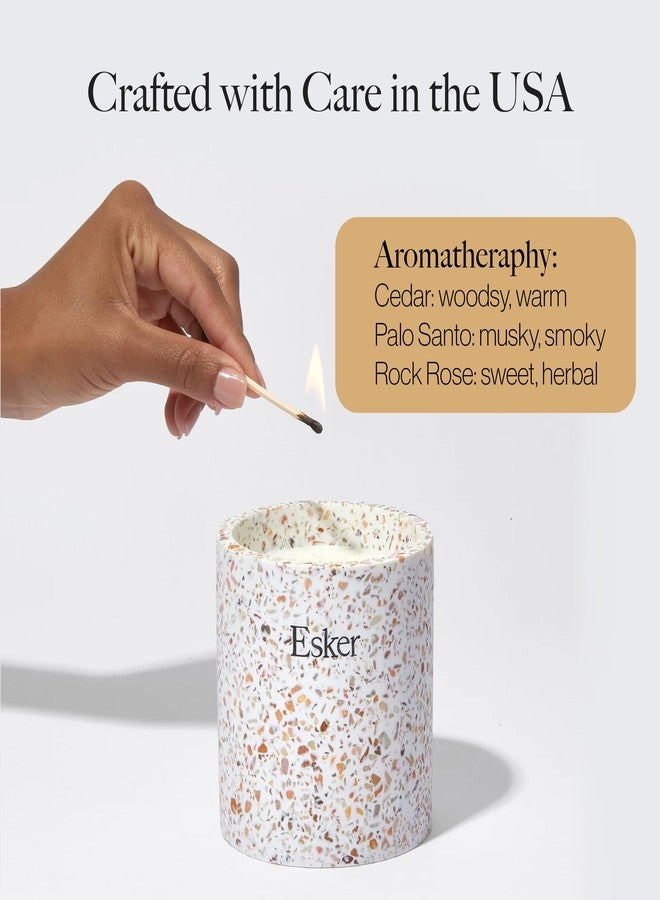 Esker Terrazzo Plantable Candle – Hand-Poured Soy Wax with Essential Oils, Eco-Friendly Reusable Planter, Includes Wildflower Seed Paper for Sustainable Gifting - Image 3