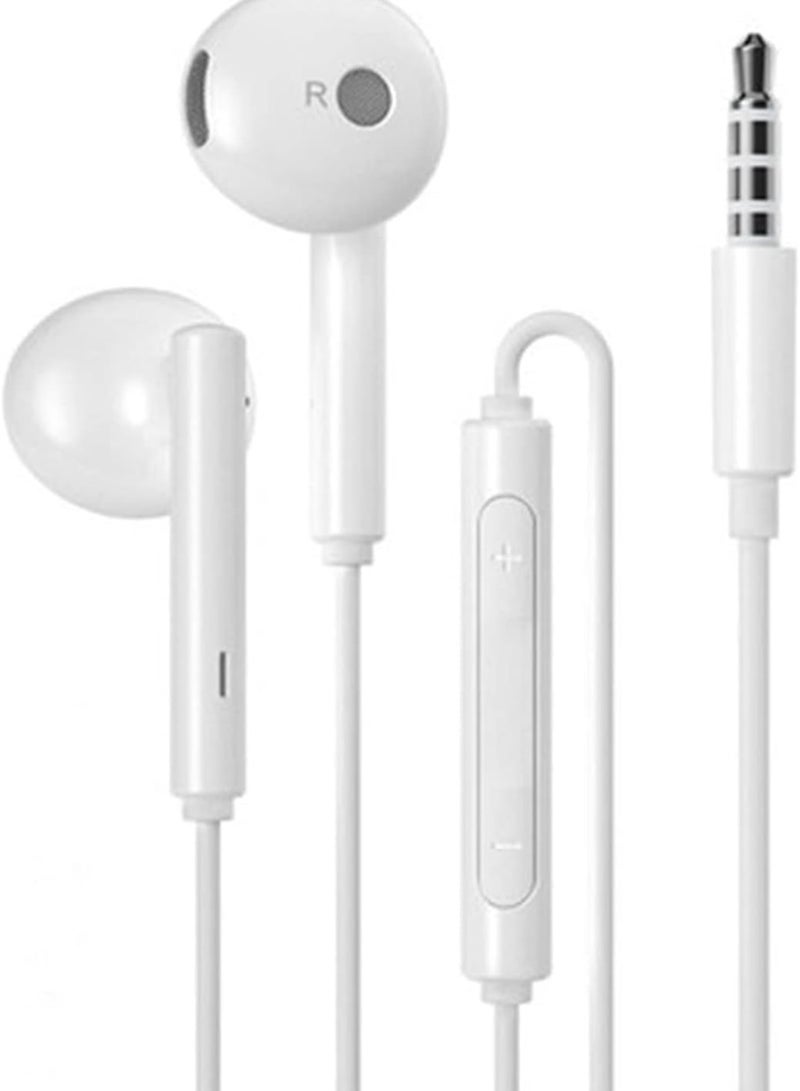 Honor Wired Earphone with Microphone 3.5mm Built-in Earphone Microphone Compatible with Honor AM115 Compatible with Huawei Oppo Samsung Compatible with All Mobile Phones Devices white - Image 1