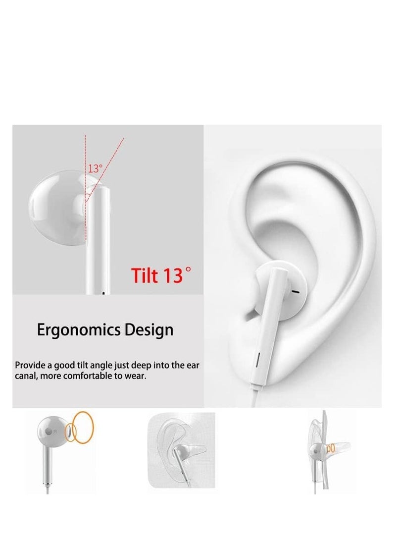 Honor Wired Earphone with Microphone 3.5mm Built-in Earphone Microphone Compatible with Honor AM115 Compatible with Huawei Oppo Samsung Compatible with All Mobile Phones Devices white - Image 4