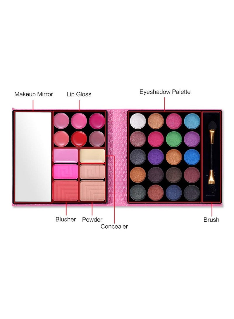 Excefore All in One Makeup Kit - 20 Eyeshadow, 6 Lip Glosses, 3 Blushers, 2 Powder, 1 Concealer, 1 Mirror, 1 Brush, Make Up Gift Set for Teen Girls, Beginners And Pros - Image 3