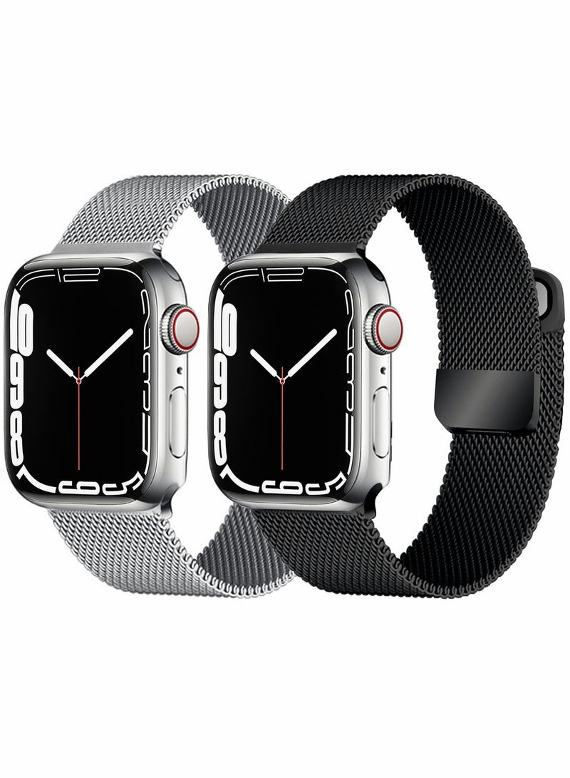 Excefore متوافق مع سوار ساعة Apple Watch، حزام قابل للتعديل من الفولاذ المقاوم للصدأ مع خاصية الامتصاص المغناطيسي، حزام بديل لساعة iWatch Series SE 7/6/5/4/3/2/1 مقاس 42 مم و44 مم و45 مم - Image 1