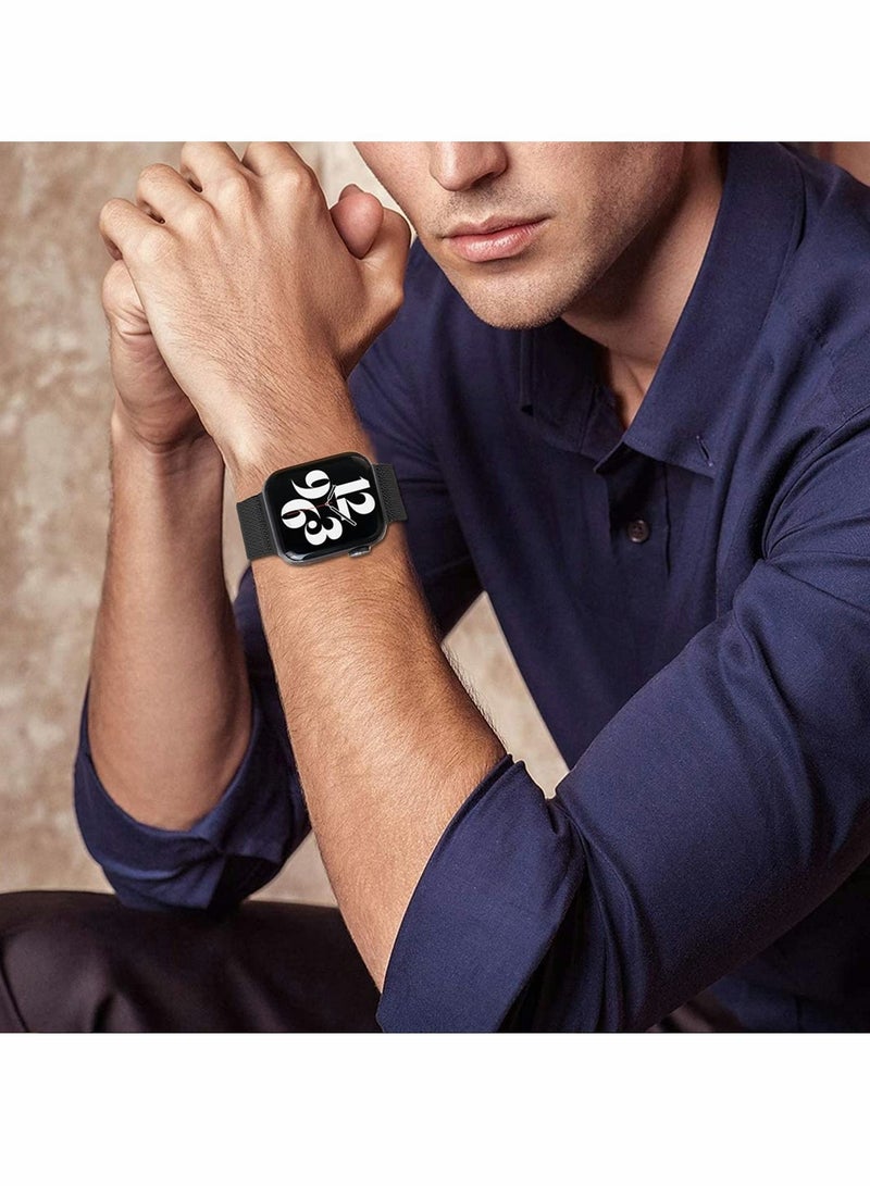 Excefore متوافق مع سوار ساعة Apple Watch، حزام قابل للتعديل من الفولاذ المقاوم للصدأ مع خاصية الامتصاص المغناطيسي، حزام بديل لساعة iWatch Series SE 7/6/5/4/3/2/1 مقاس 42 مم و44 مم و45 مم - Image 3