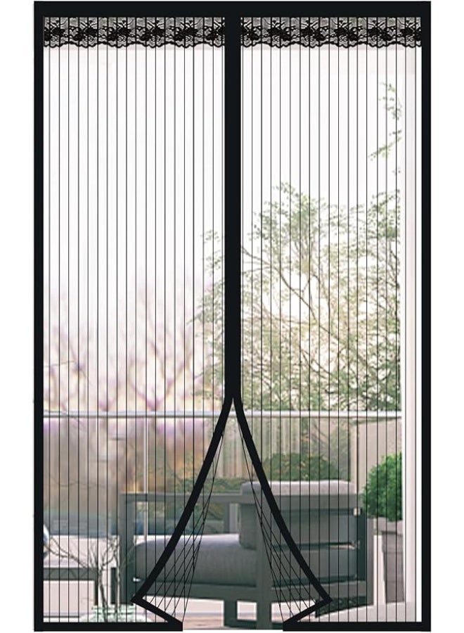 Magnetic Fly Screen Door, 90 x 220 cm, Insect Protection Curtain for Balcony, No Drilling, Mosquito Net for Living Room, Patio, Black - Image 1