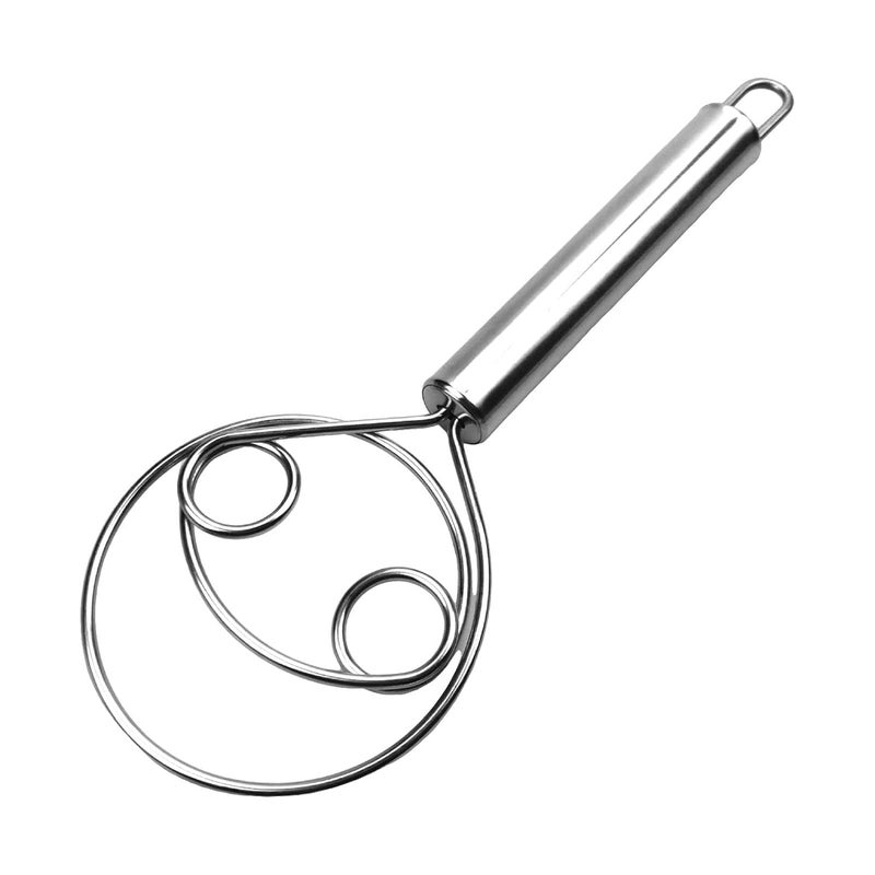 MIGORA MIGORA Kitchen Stainless Steel Dough Flour Whisk Stainless Steel Dough Whisk Food Grade Dutch Style Bread Dough Hand Mixer Blender Whisk for Cooking Blending Steel Handle Kitchen Baking Tools  - Image 1