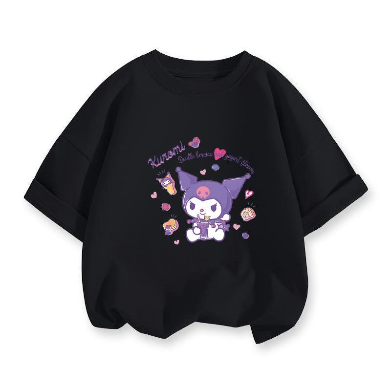 Coolometi Children'S Short-Sleeved Girls' Summer Printed T-Shirt New Children'S Yugui Dog Half-Sleeved Shirt Fashion - Image 1