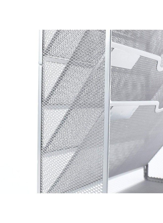 EasyPag Wall File Organizer Mesh 5 Tier Vertical Hanging File Folders Holder Rack For Office Homesilver - Image 5