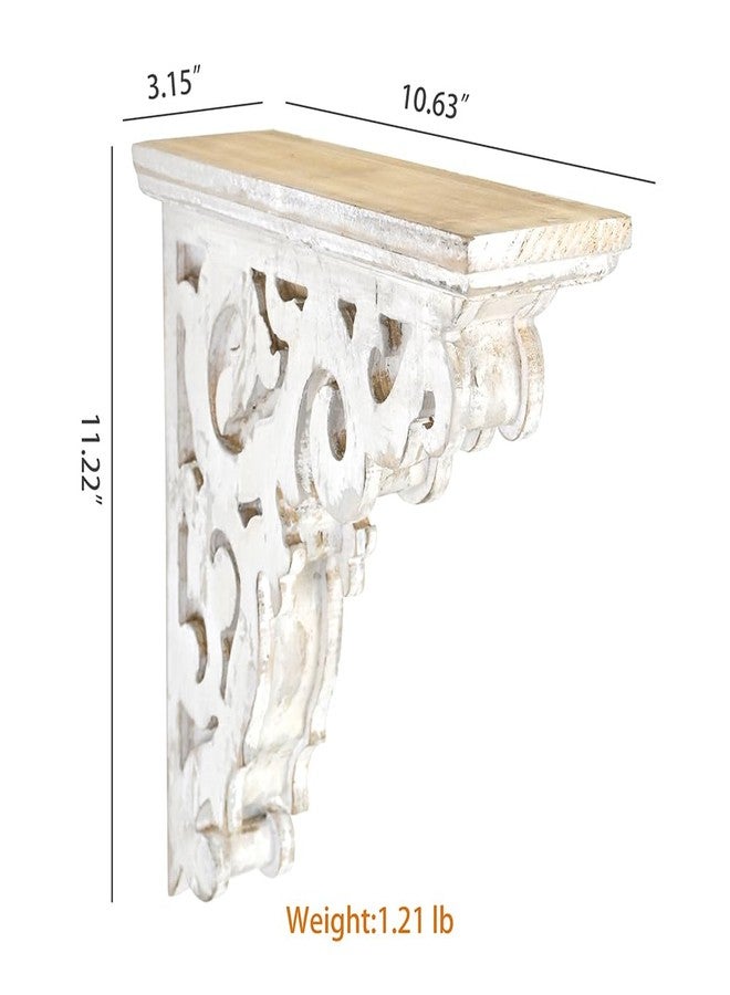 Chadechimo Set of 2 Corbels for Shelves Decorative Wood Shelf Brackets Farmhouse Wood Corbels Distressed Floating Shelves Brackets for Home Decor - Image 4