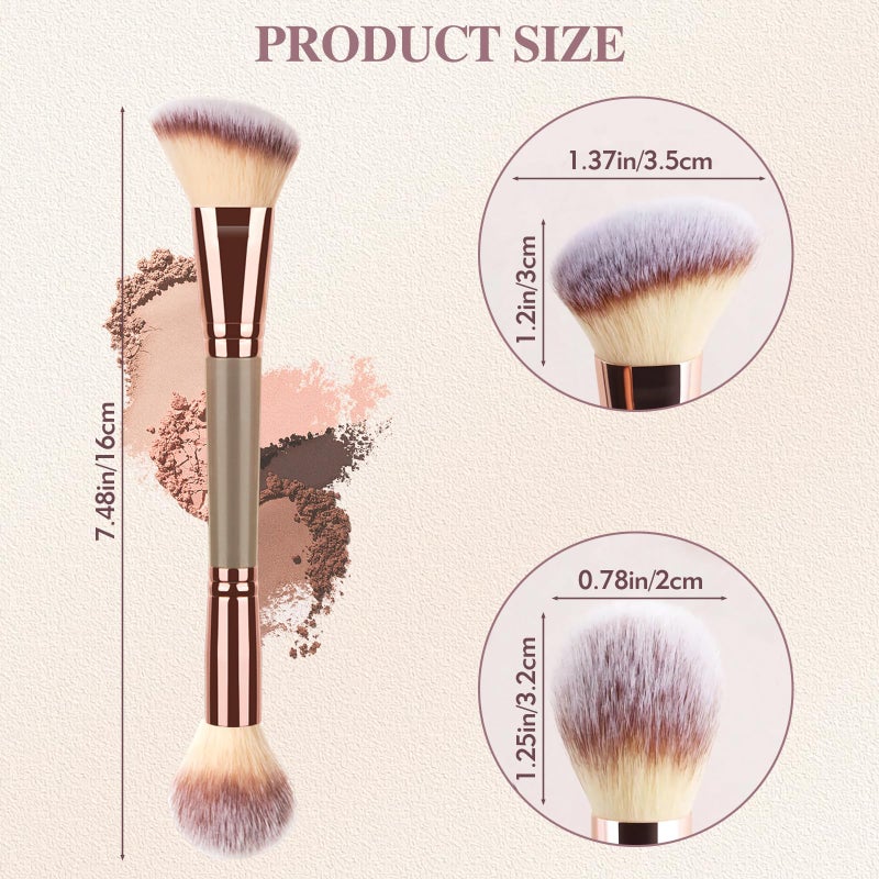 EoaMen 3PCS Angled Blush Brush, Double Ended Makeup Brush for Blush, Slant Brush for Contour and Highlighter, Perfect for Makeup with Powder - Image 2