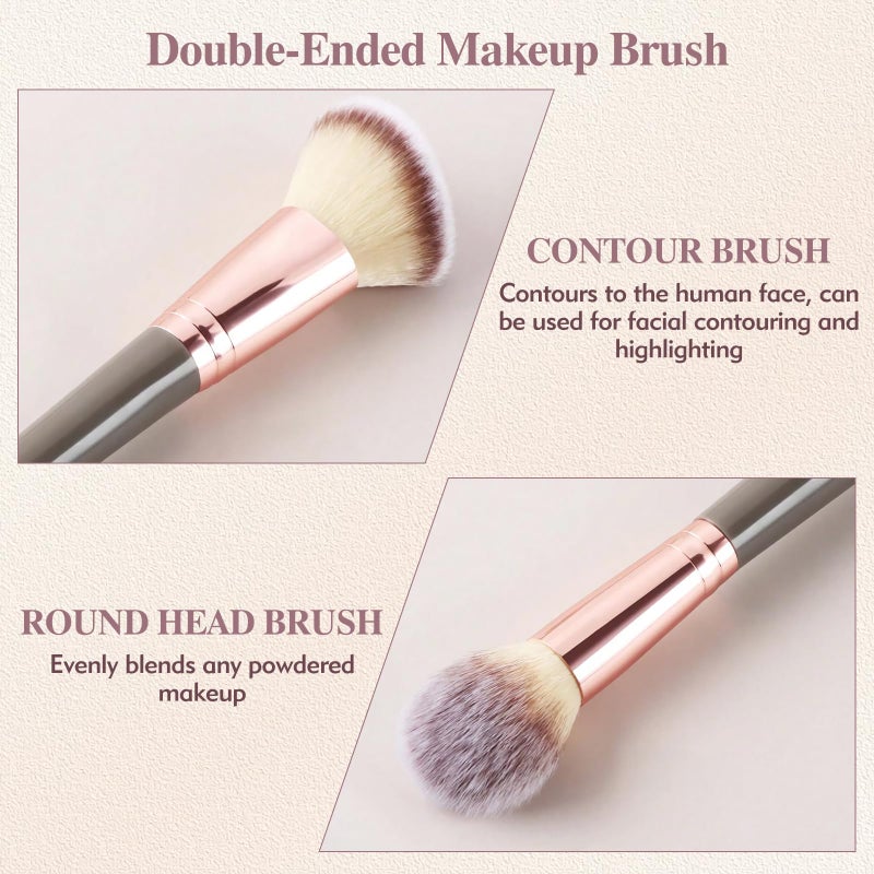 EoaMen 3PCS Angled Blush Brush, Double Ended Makeup Brush for Blush, Slant Brush for Contour and Highlighter, Perfect for Makeup with Powder - Image 3
