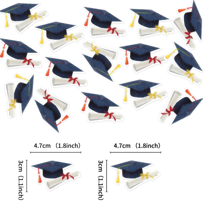 Ercadio 40 PCS Graduation Hat Edible Cupcake Toppers Class of 2025 Grad Cap Cupcake Drink Topper Picks for 2025 Graduation Theme Party Cake Decorations Supplies - Image 2