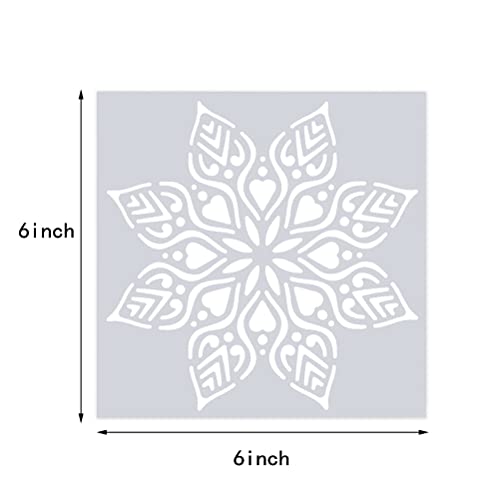 WSICSE 16 Pcs (6 x 6 Inch) Reusable Stencils, Mandala Stencils Mandala Dot Painting Templates Stencil for DIY Painting Art Scrapbook Xmas Decor - Image 3