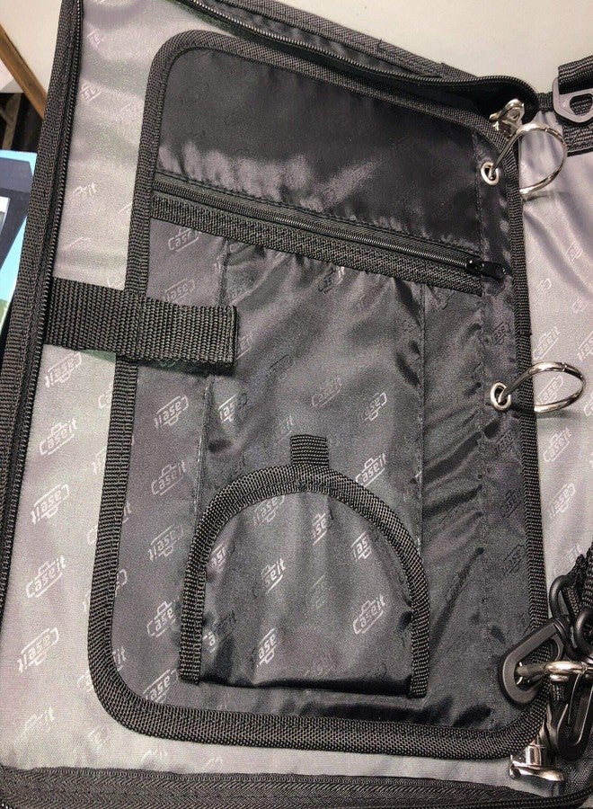 Case it Case-it The Dual 2-in-1 Zipper - Two 1.5 Inch D-Rings - Includes Pencil Pouch - Multiple Pockets - 600 Sheet Capacity - Comes with Shoulder Strap -Dual-121-A-Blue - Image 3