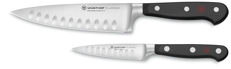 Wsthof Classic Hollow Edge 2Piece Chefs Knife Set Black 6inch and 35inch