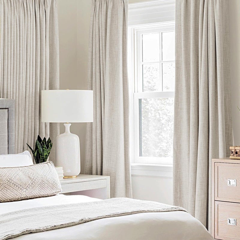 MIULEE 100% Blackout Linen Curtains for Bedroom Thermal Insulated Birch Grommet Room Darkening Curtains & Drapes for Living Room Nursery 52 x 84 Inch (2 Panels) - Image 2