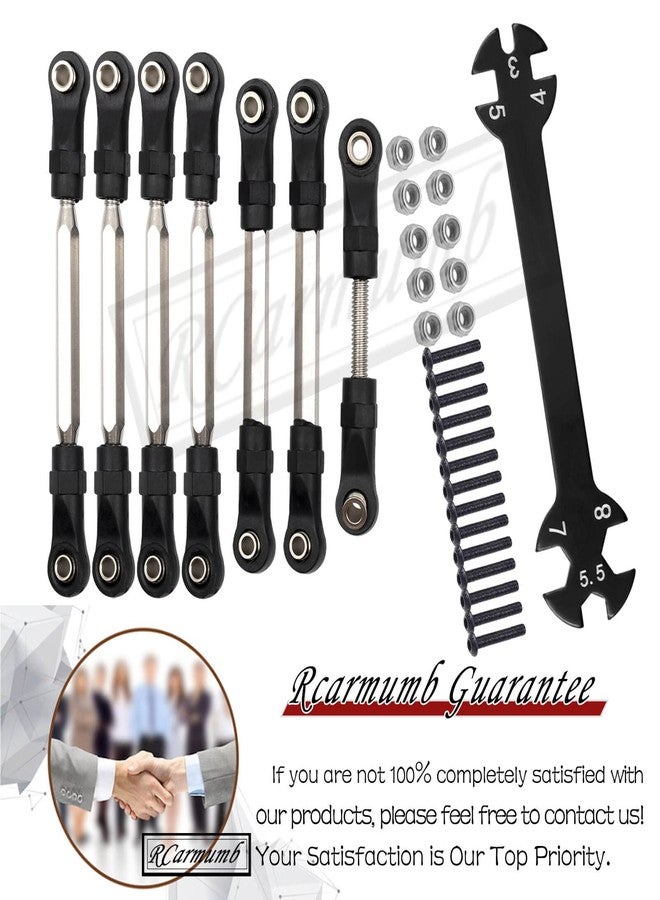 Rcarmumb Adjustable Turnbuckles Camber Link Part for 1/10 Slash 2WD/Slash 4X4 4WD,7pcs Rc Turnbuckles Camber Link with Rod Ends Sets/Wrench for RC Replace Parts,Black - Image 5