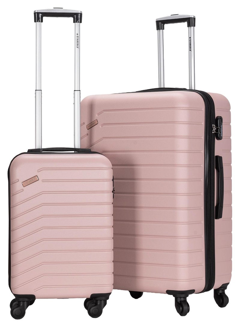 2-Piece ABS Luggage Set with 360° Spinner Wheels, Number Lock, and 3-Stage Aluminum Handle – 20" & 28" Sizes for Travel