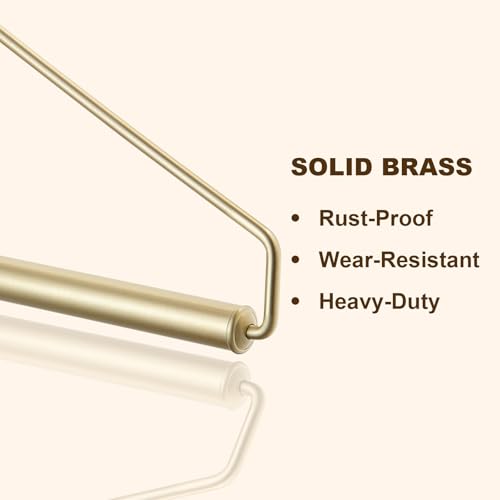 Hiendure Folding Clothes Hanger Gold Brushed Drying Clothes Rack Wall-Mounted Space Saver for Laundry Room Closet, Brass, 12 Inch - Image 5