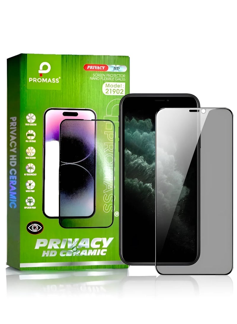 PROMASS HD Ceramic Screen Protector Anti-Spy for iPhone XR to Protect Privacy from Promass, maximum protection for the screen from scratches and breakage - Image 1