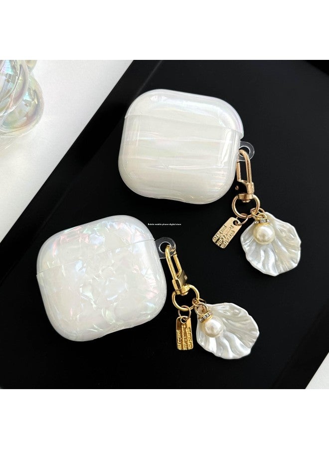 Imd Shell Tpu Soft Shell Apple Pro2 Pearl Pendant For AirPods4 Earphone Protective Cover-Color:Apricot Shell Pattern + Shell Pendant-Model:AirPods 1/2 - Image 4