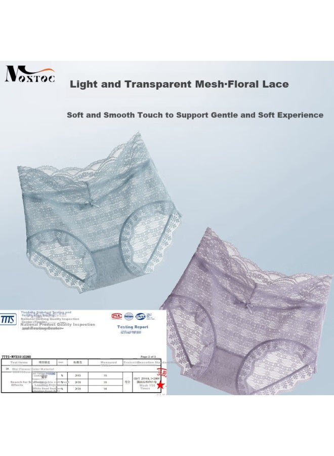 Moxtoc Lace Panties For Women, High-waisted, Light And Breathable, 7a Antibacterial Crotch, Thin Style, Spring And Summer Ladies' Triangle Briefs - Image 4