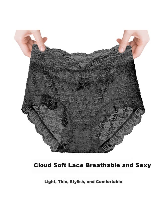 Moxtoc Lace Panties For Women, High-waisted, Light And Breathable, 7a Antibacterial Crotch, Thin Style, Spring And Summer Ladies' Triangle Briefs - Image 2