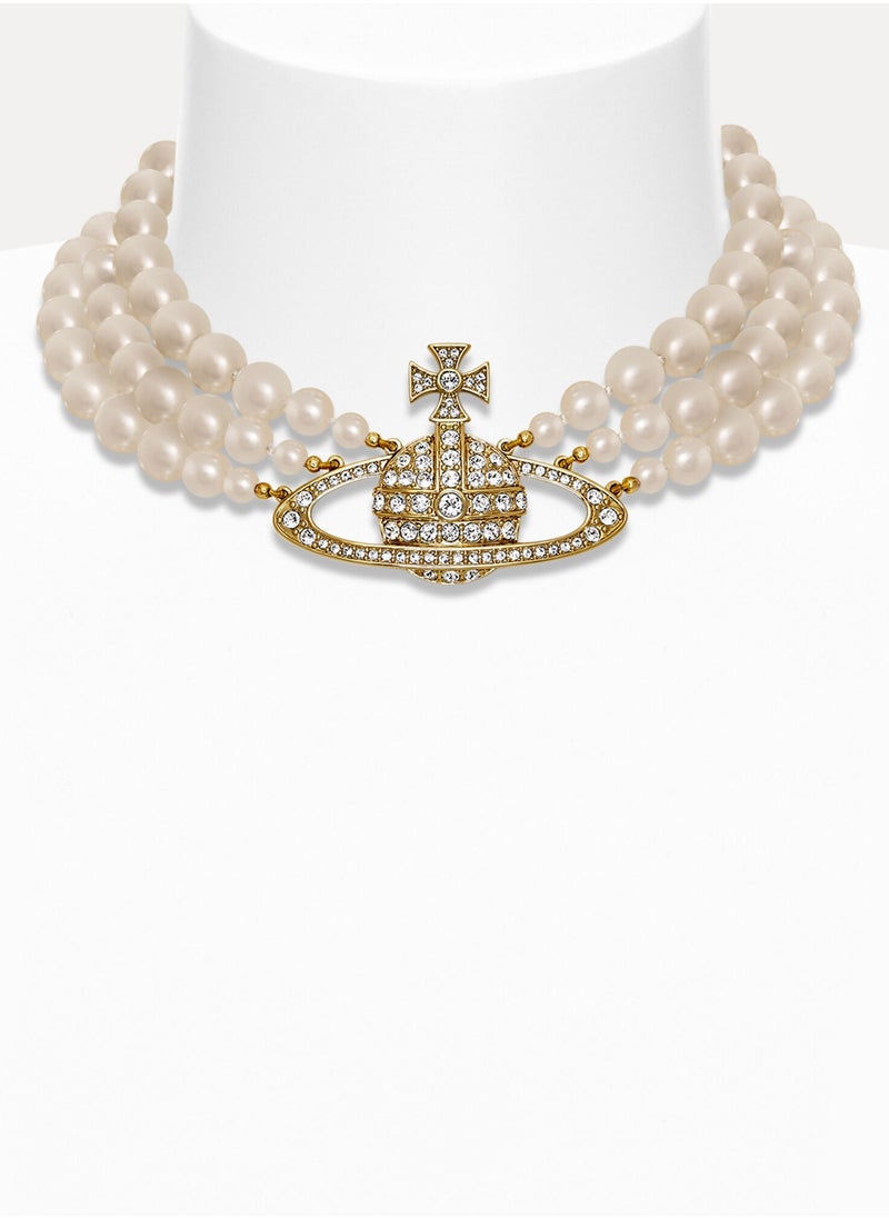 Vivienne Westwood Three Row Pearl Bass Relief Choke  - Image 1