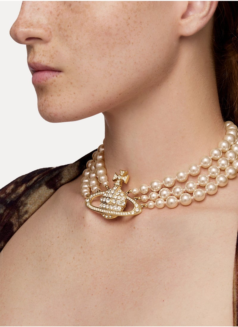 Vivienne Westwood Three Row Pearl Bass Relief Choke  - Image 3